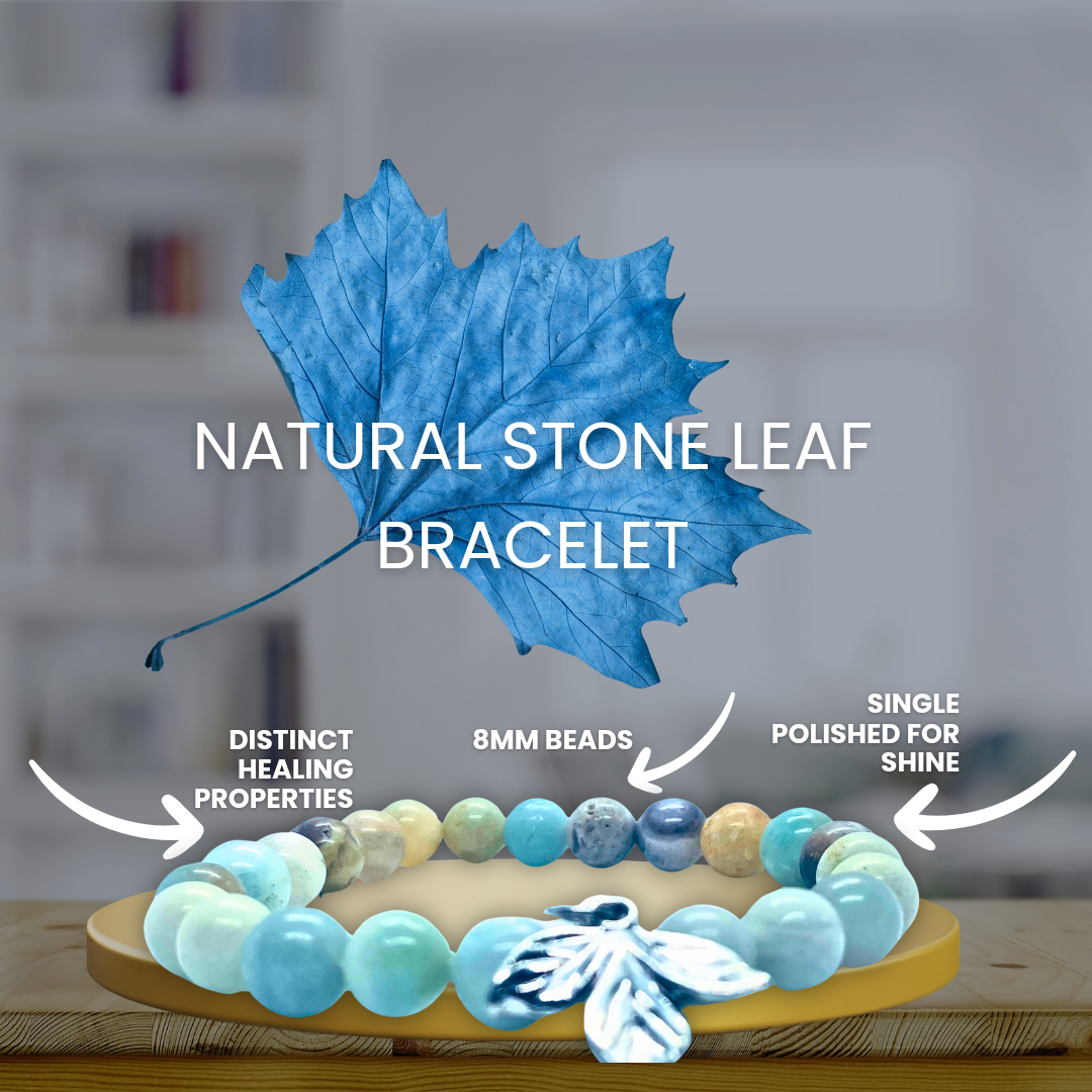 Natural Stone Leaf Bracelet