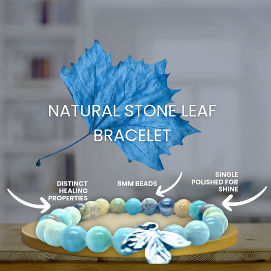 Natural Stone Leaf Bracelet