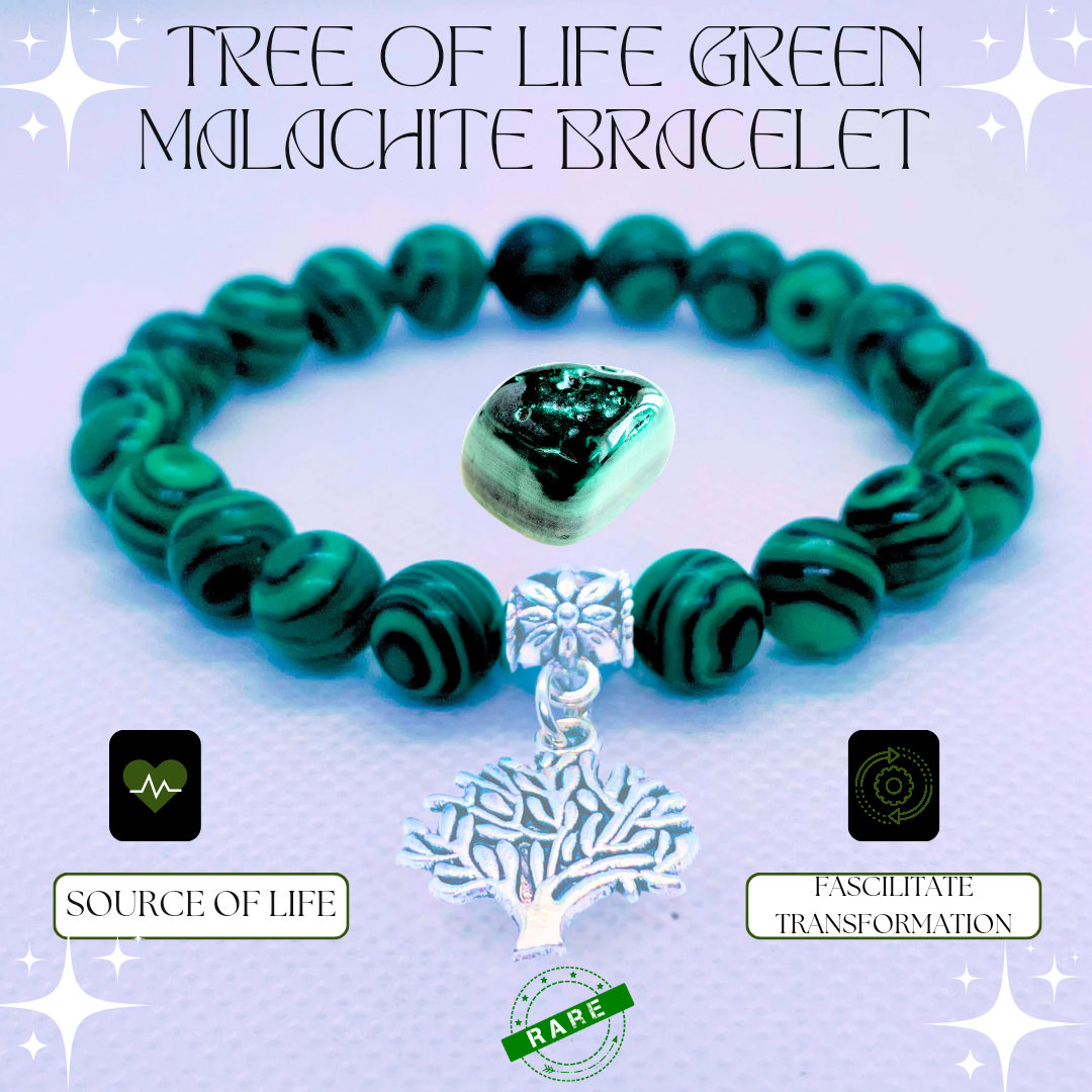 Tree of Life Green Malachite Bracelet