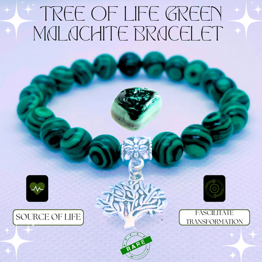 Tree of Life Green Malachite Bracelet